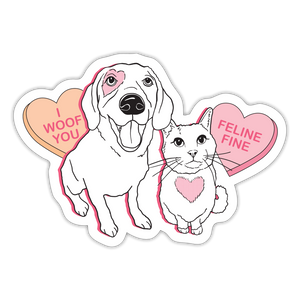 Valentine Hearts Sticker - white matte