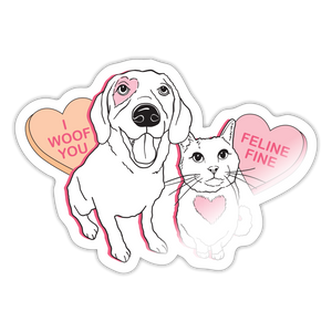 Valentine Hearts Sticker - white glossy