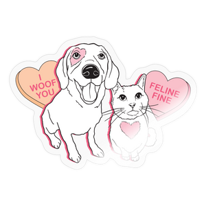 Valentine Hearts Sticker - transparent glossy