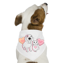 Load image into Gallery viewer, Valentine Hearts Dog Bandana - white