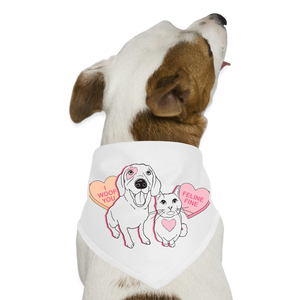 Valentine Hearts Dog Bandana - white
