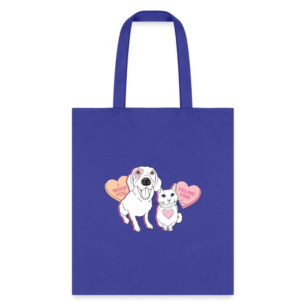 Valentine Hearts Tote Bag - royal blue