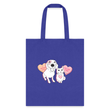 Load image into Gallery viewer, Valentine Hearts Tote Bag - royal blue