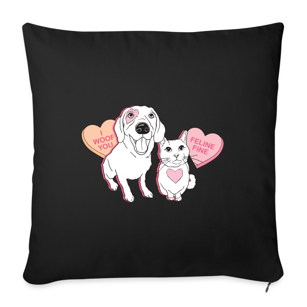 
                  
                    Valentine Hearts Throw Pillow Cover 18” x 18” - black
                  
                