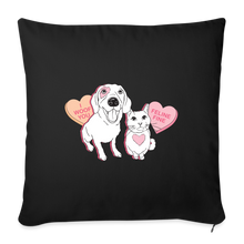 Load image into Gallery viewer, Valentine Hearts Throw Pillow Cover 18” x 18” - black