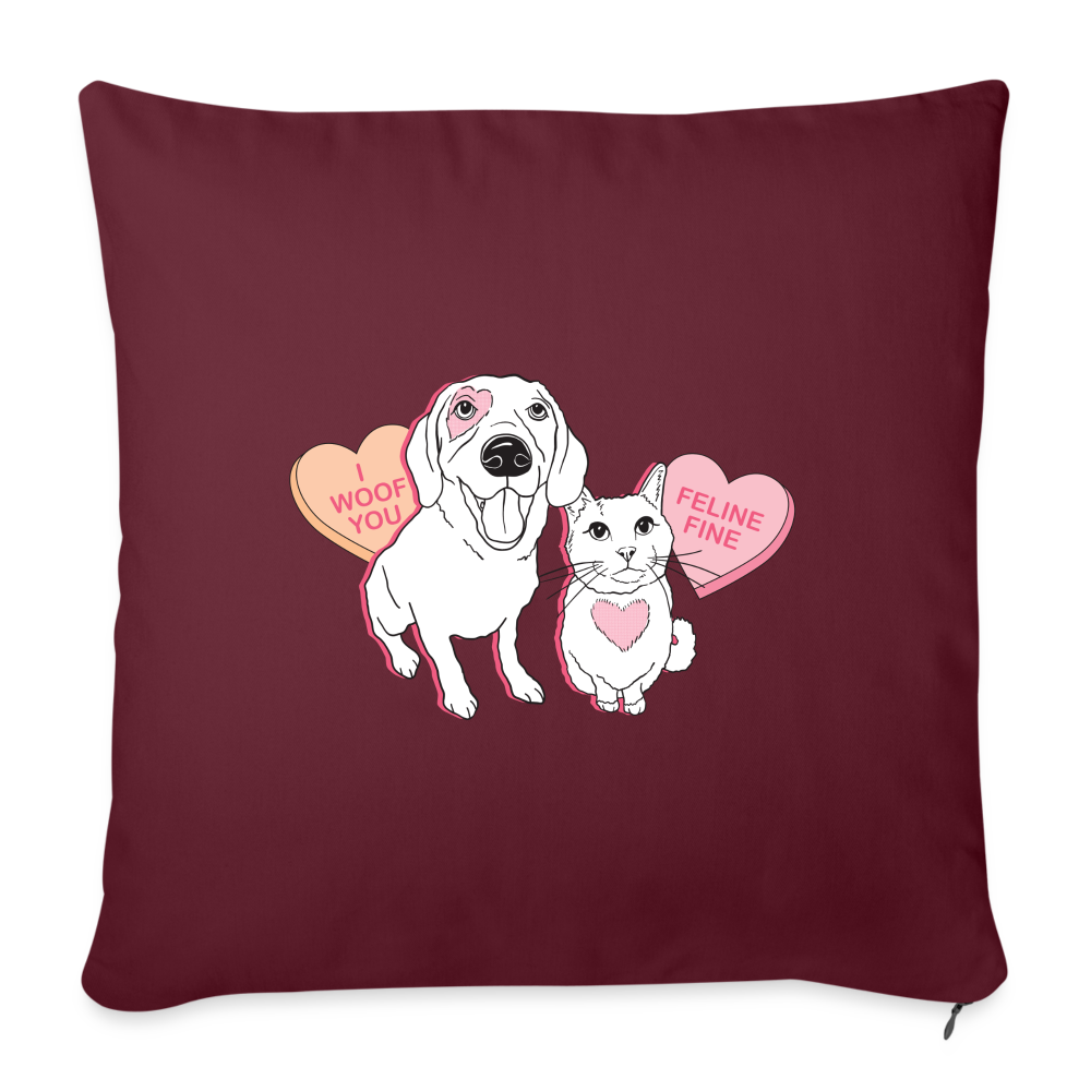 
                  
                    Valentine Hearts Throw Pillow Cover 18” x 18” - burgundy
                  
                