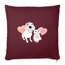 Load image into Gallery viewer, Valentine Hearts Throw Pillow Cover 18” x 18” - burgundy