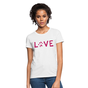 Love Pawprint Contoured T-Shirt - white