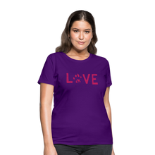 Load image into Gallery viewer, Love Pawprint Contoured T-Shirt - purple