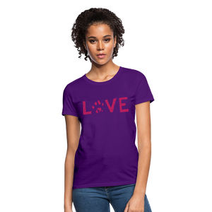 Love Pawprint Contoured T-Shirt - purple