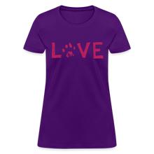 Load image into Gallery viewer, Love Pawprint Contoured T-Shirt - purple
