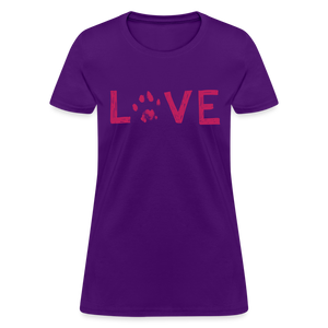 Love Pawprint Contoured T-Shirt - purple