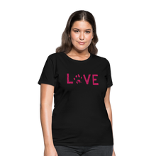 Load image into Gallery viewer, Love Pawprint Contoured T-Shirt - black