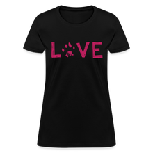 Load image into Gallery viewer, Love Pawprint Contoured T-Shirt - black