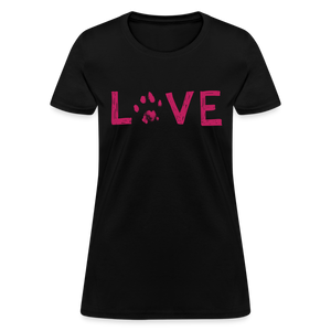 Love Pawprint Contoured T-Shirt - black
