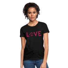 Load image into Gallery viewer, Love Pawprint Contoured T-Shirt - black