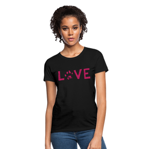 Love Pawprint Contoured T-Shirt - black