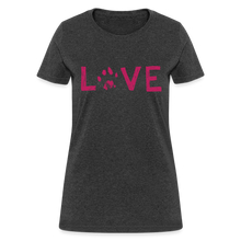 Load image into Gallery viewer, Love Pawprint Contoured T-Shirt - heather black