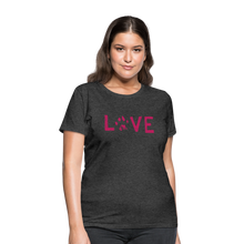 Load image into Gallery viewer, Love Pawprint Contoured T-Shirt - heather black