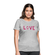 Load image into Gallery viewer, Love Pawprint Contoured T-Shirt - heather gray