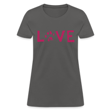 Load image into Gallery viewer, Love Pawprint Contoured T-Shirt - charcoal