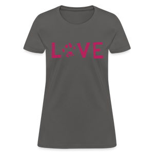 Love Pawprint Contoured T-Shirt - charcoal