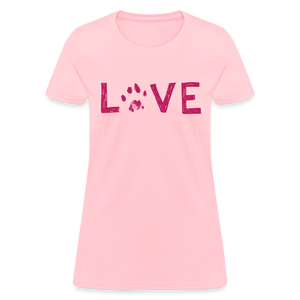 Love Pawprint Contoured T-Shirt - pink