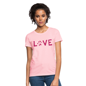 Love Pawprint Contoured T-Shirt - pink