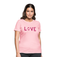 Load image into Gallery viewer, Love Pawprint Contoured T-Shirt - pink