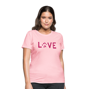 Love Pawprint Contoured T-Shirt - pink