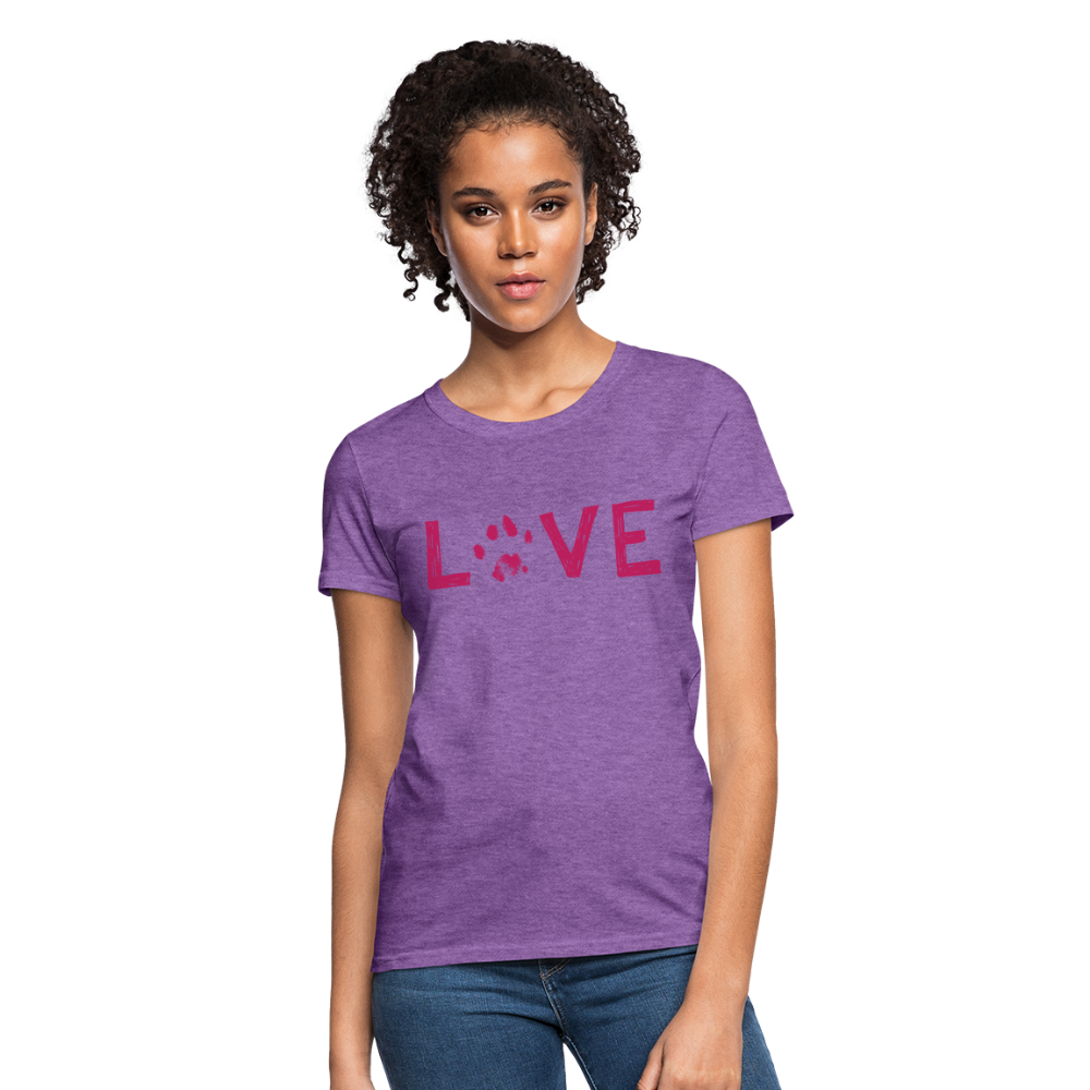 
                  
                    Love Pawprint Contoured T-Shirt - purple heather
                  
                