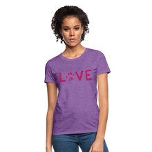 Load image into Gallery viewer, Love Pawprint Contoured T-Shirt - purple heather