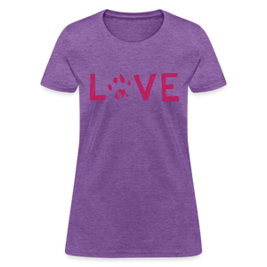 Love Pawprint Contoured T-Shirt - purple heather