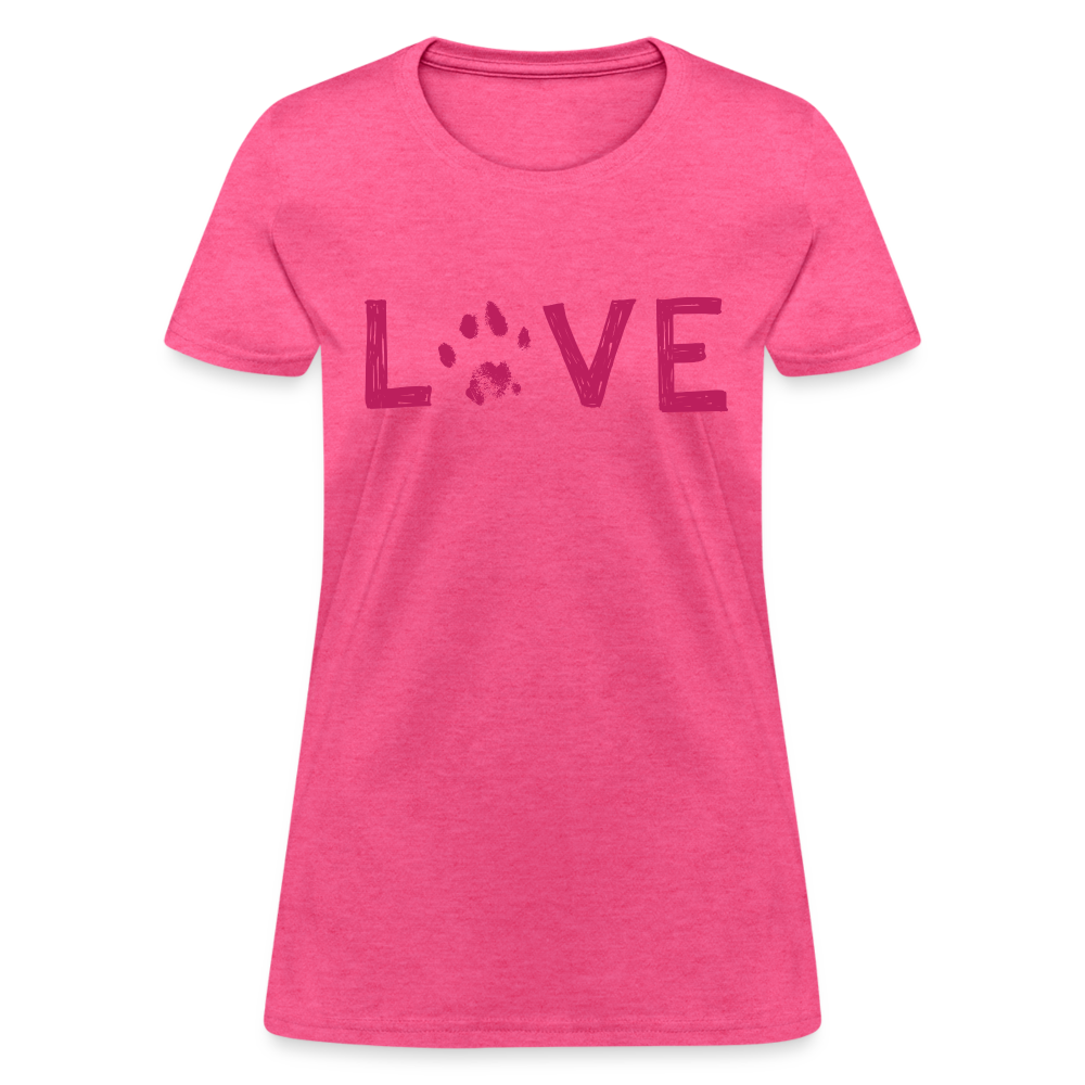 
                  
                    Love Pawprint Contoured T-Shirt - heather pink
                  
                