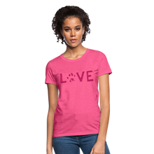 Load image into Gallery viewer, Love Pawprint Contoured T-Shirt - heather pink