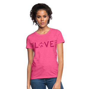 Love Pawprint Contoured T-Shirt - heather pink