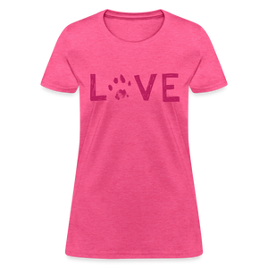 Love Pawprint Contoured T-Shirt - heather pink