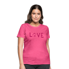 Load image into Gallery viewer, Love Pawprint Contoured T-Shirt - heather pink