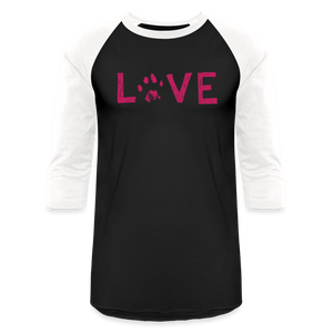 Love Pawprint Baseball T-Shirt - black/white