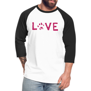 Love Pawprint Baseball T-Shirt - white/black