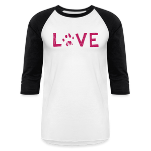 Love Pawprint Baseball T-Shirt - white/black