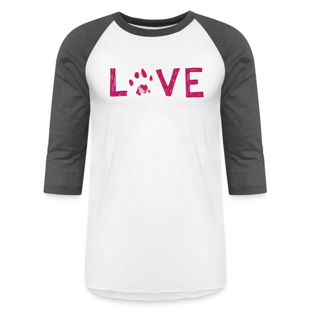 
                  
                    Love Pawprint Baseball T-Shirt - white/charcoal
                  
                