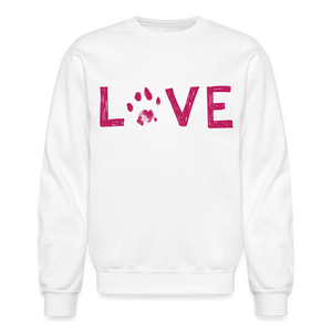 Love Pawprint Crewneck Sweatshirt - white