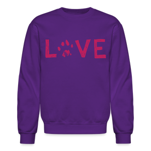 Love Pawprint Crewneck Sweatshirt - purple