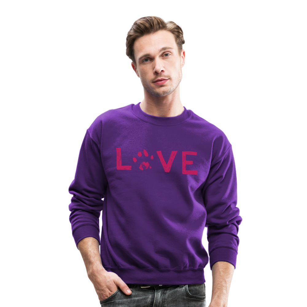 Love Pawprint Crewneck Sweatshirt - purple