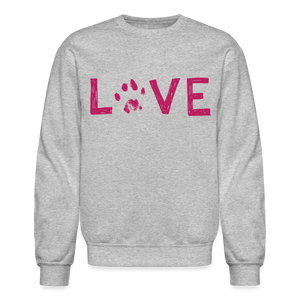 Love Pawprint Crewneck Sweatshirt - heather gray