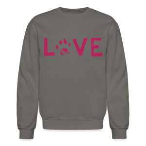 Love Pawprint Crewneck Sweatshirt - asphalt gray