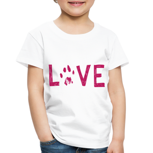 Love Pawprint Toddler Premium T-Shirt - white