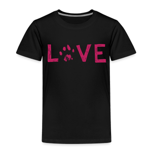 Love Pawprint Toddler Premium T-Shirt - black