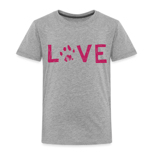 Love Pawprint Toddler Premium T-Shirt - heather gray